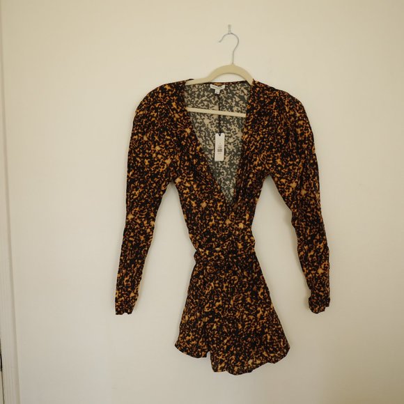 WeWoreWhat Blanca Tortoiseshell Wrap Dress small - Picture 5 of 9